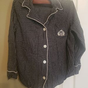 Ralph Lauren Black & White Striped Pajama Set